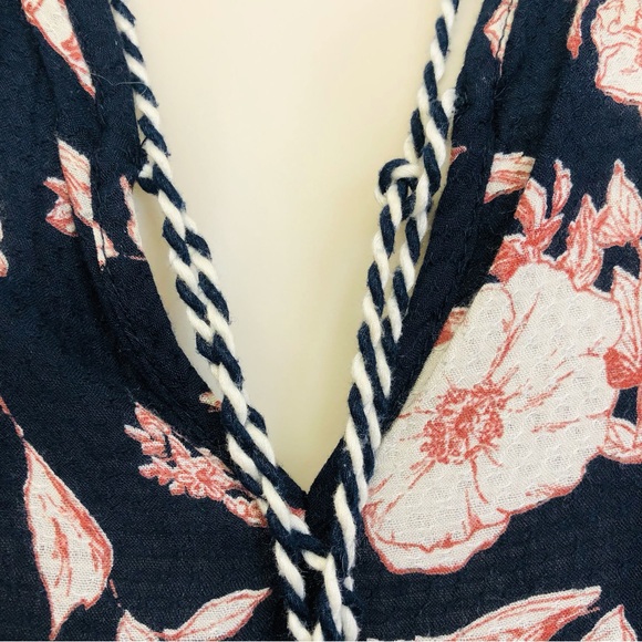 Jessica Simpson Navy Floral Popover Top - Picture 7 of 16